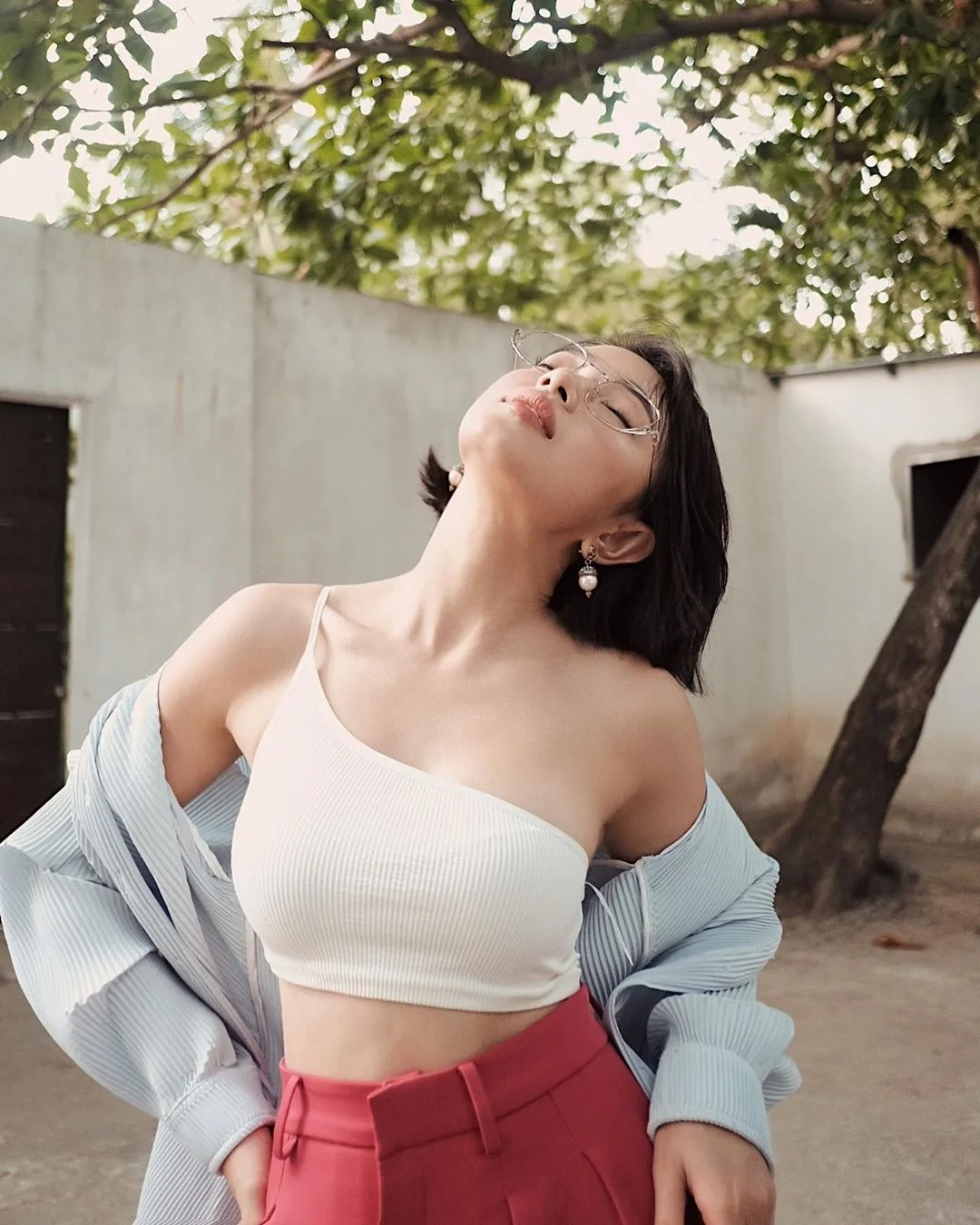 áo chống nắng áo sơmi màu xanh châu bùi