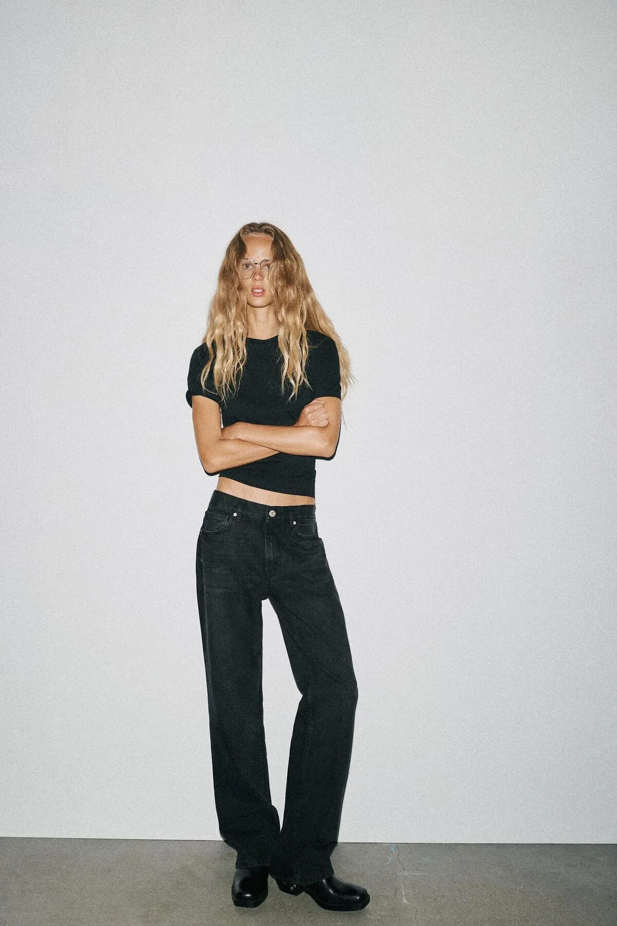 Quần jeans cạp trễ Zara