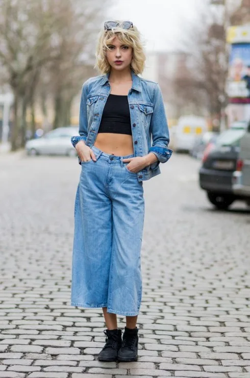 Culottes jeans phù hợp với rất nhiều phong cách ăn mặc.