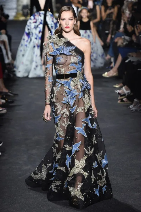 Hình ảnh những chú chim cũng xuất hiện trong BST của Elie Saab