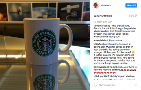 điều thú vị trên Instagram của Elon Musk