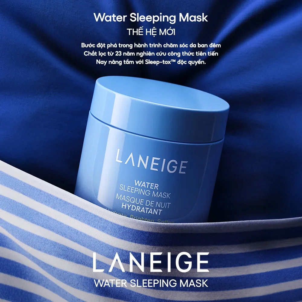 Water Sleeping Mask thế hệ thứ sáu tiếp tục là sản phẩm biểu tượng của thương hiệu với công thức được nâng cấp đáng kể.