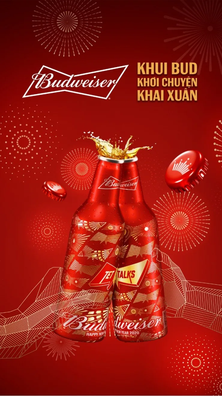 hai chai bia ngày tết