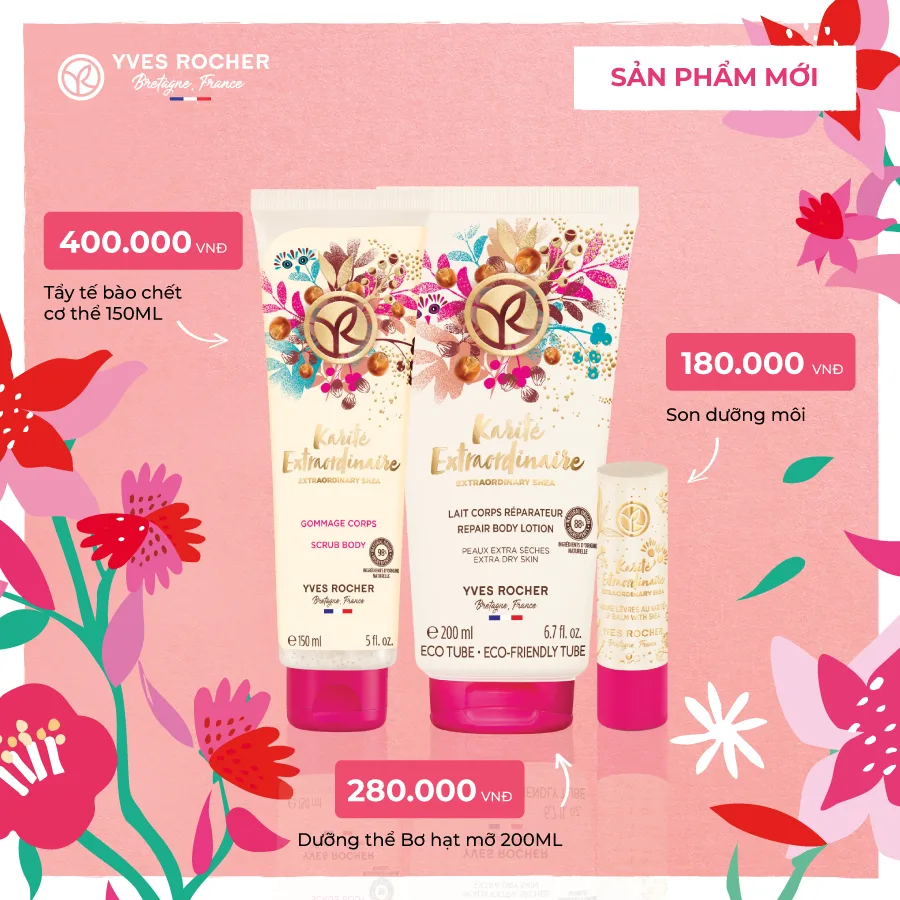 bộ dưỡng thể mới của Yves Rocher bộ dưỡng thể mới của Yves Rocher