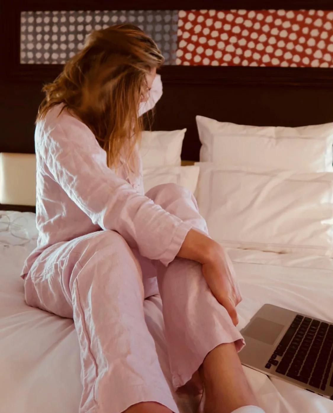 Pyjama linen hồng