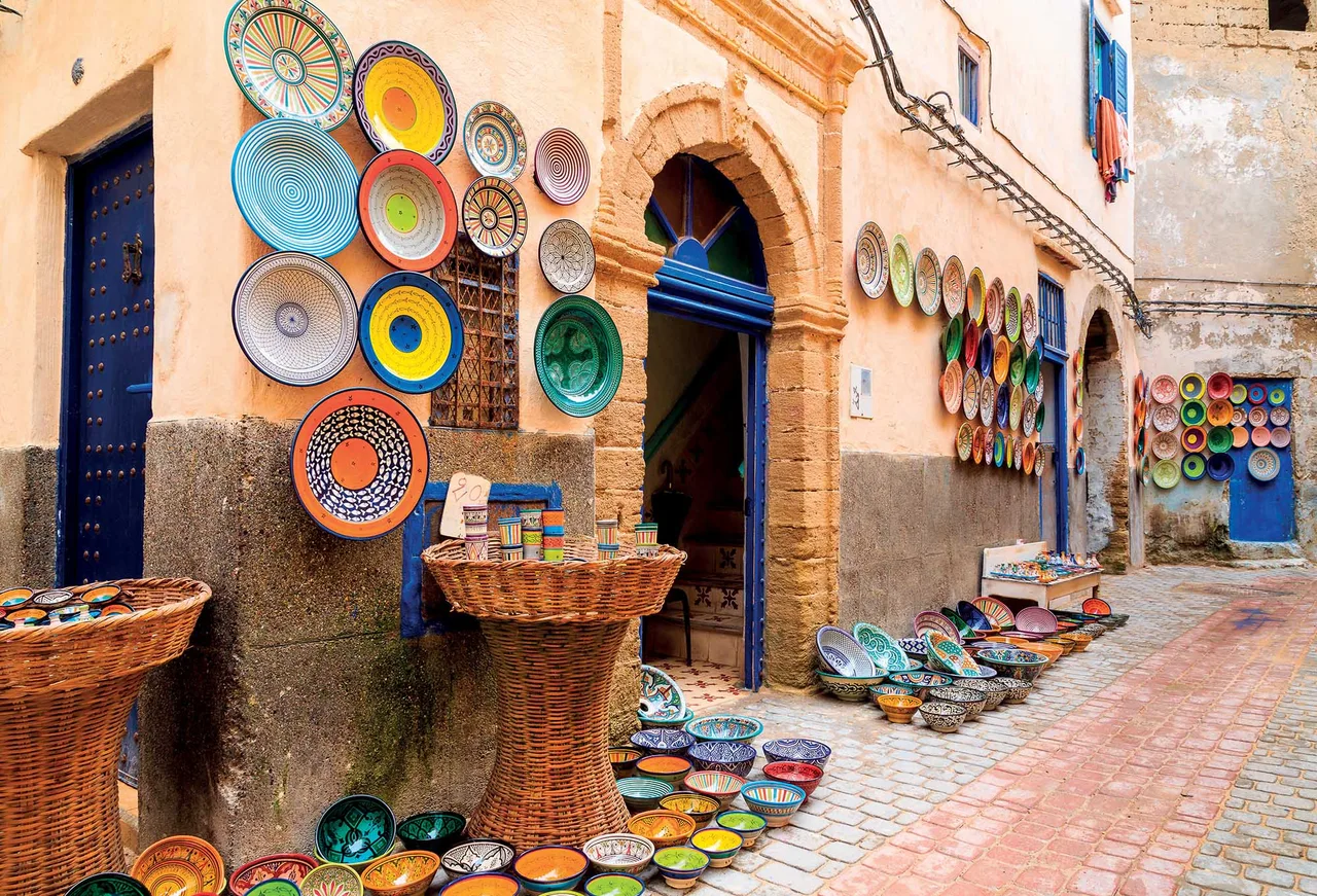 Morocco du lịch những bức tường khảm đá Morocco du lịch những bức tường khảm đá