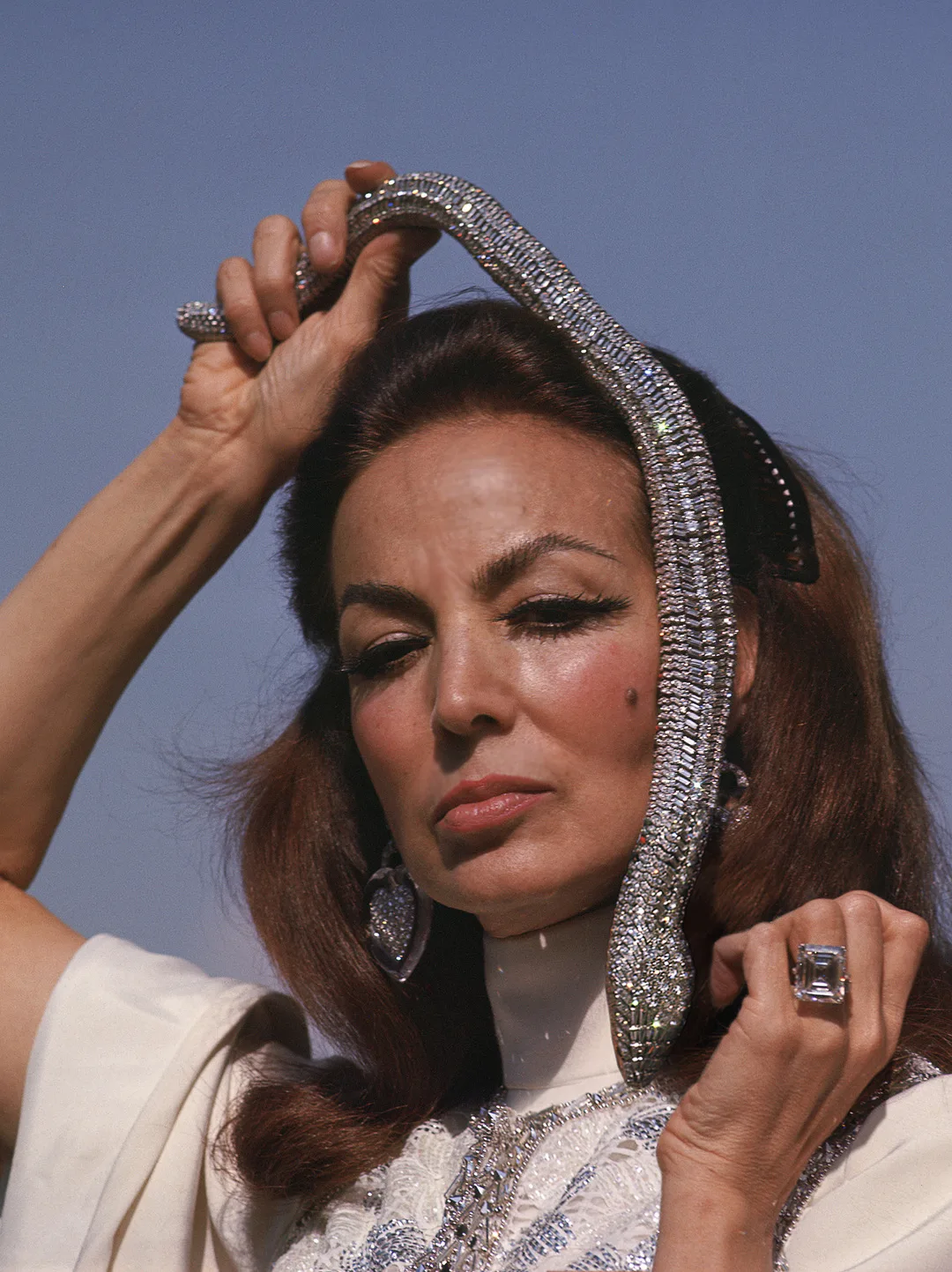Snake Necklace năm 1968 của María Félix gây ấn tượng với cấu trúc linh hoạt và hơn 2.400 viên kim cương.