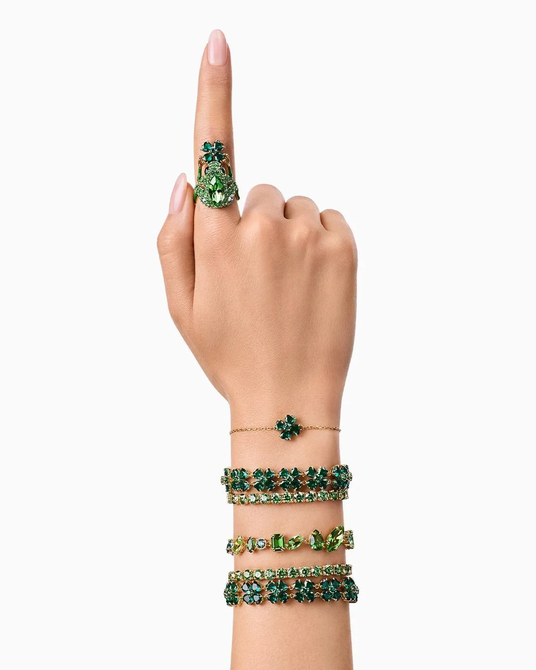 swarovski nhẫn cỏ bốn lá