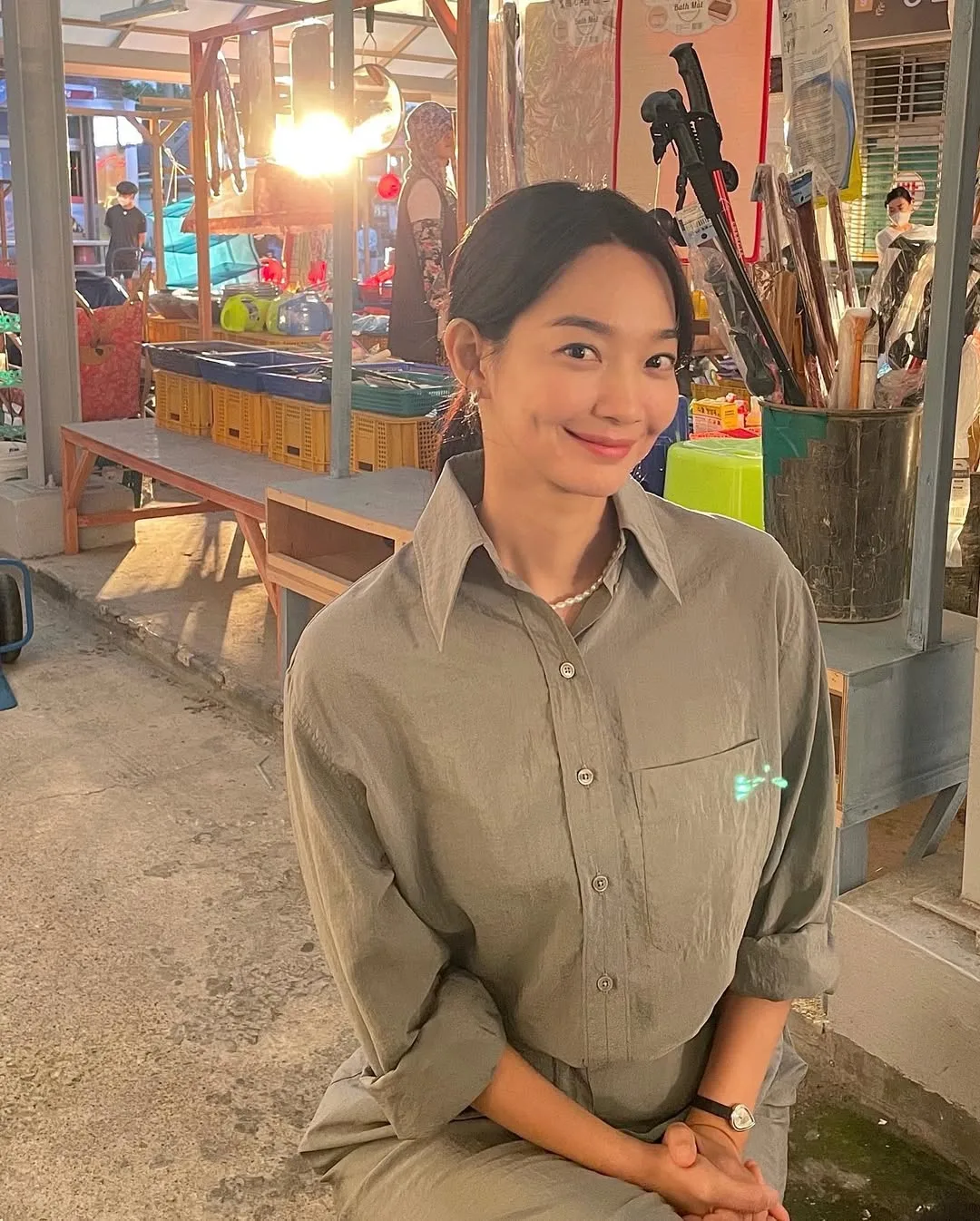 Shin Min A cười tươi và dầu hạt lanh