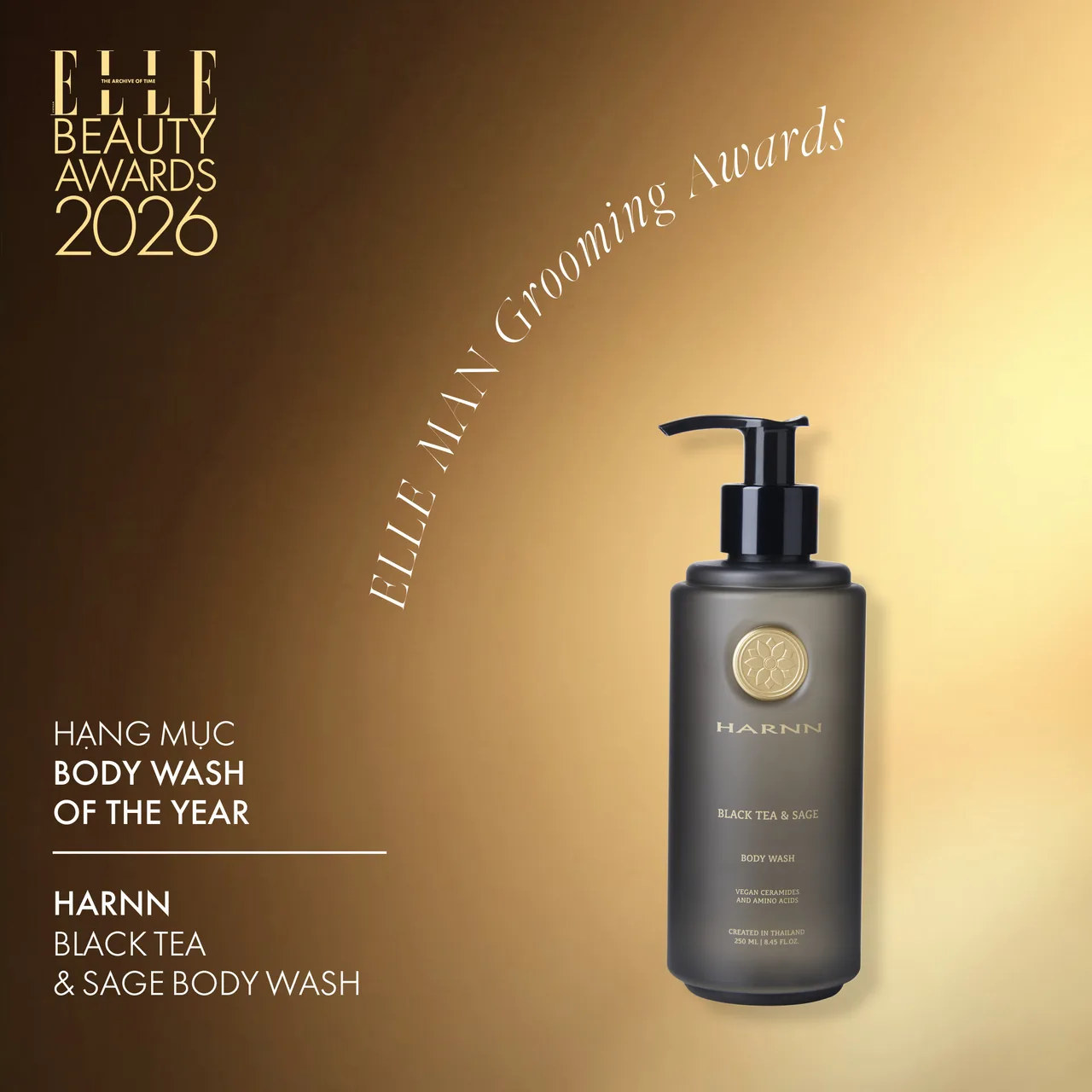 HARNN Black Tea & Sage Body Wash