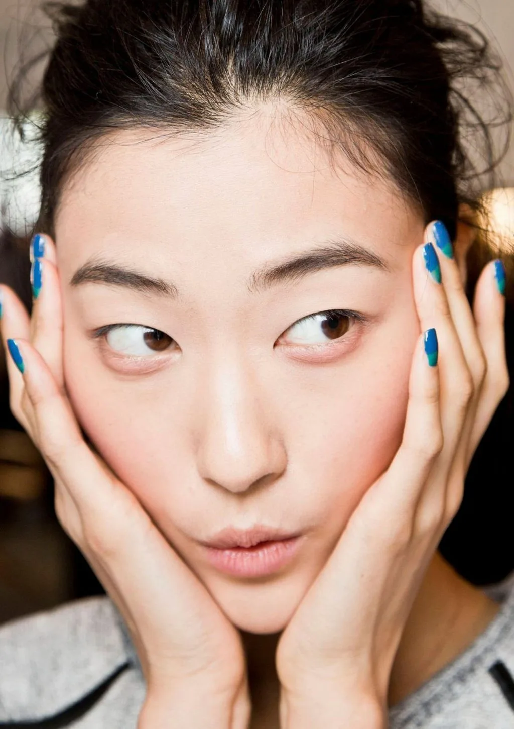 màu nail xanh