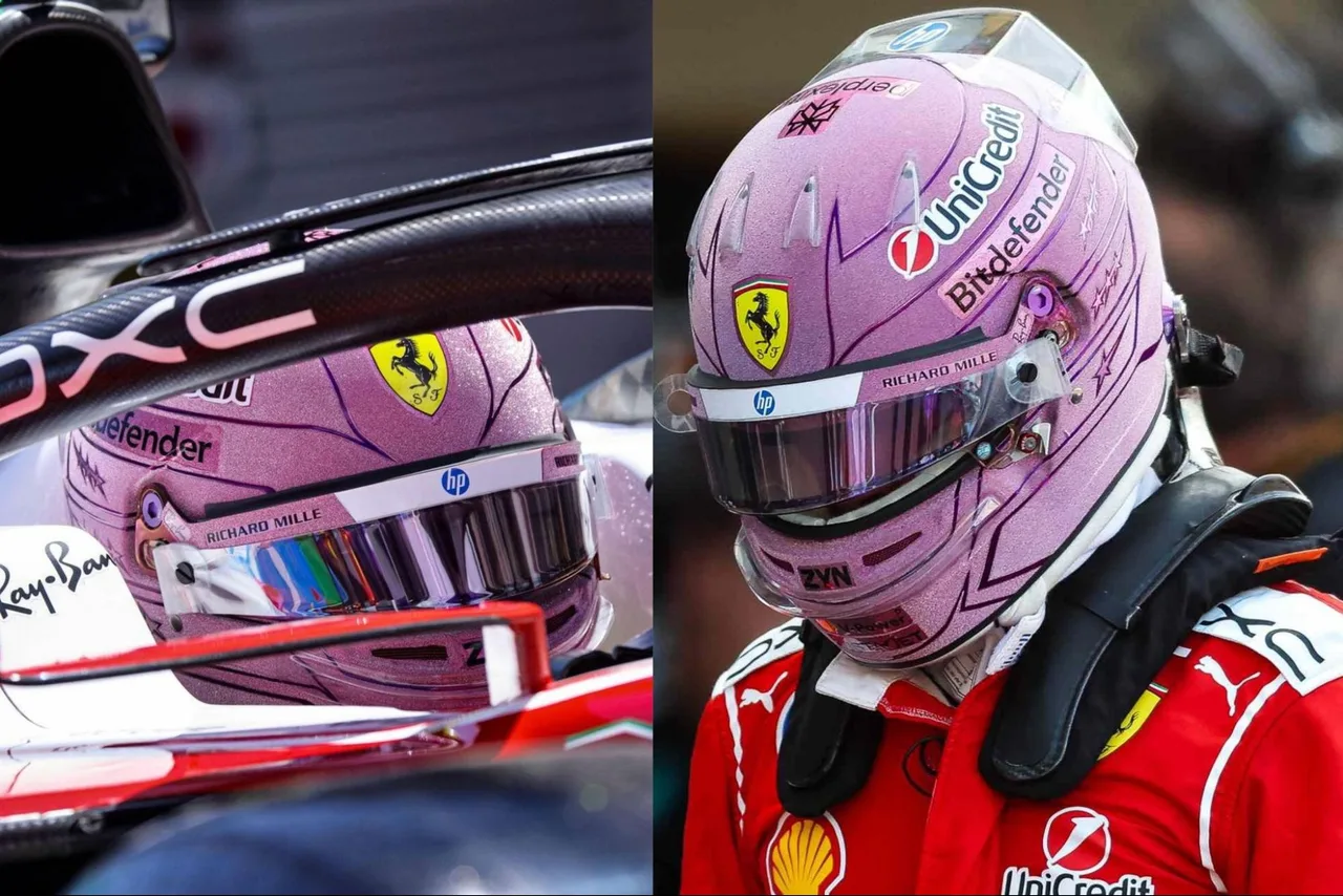 nón bảo hiểm màu hồng của Lewis Hamilton tại Grand Prix 2026