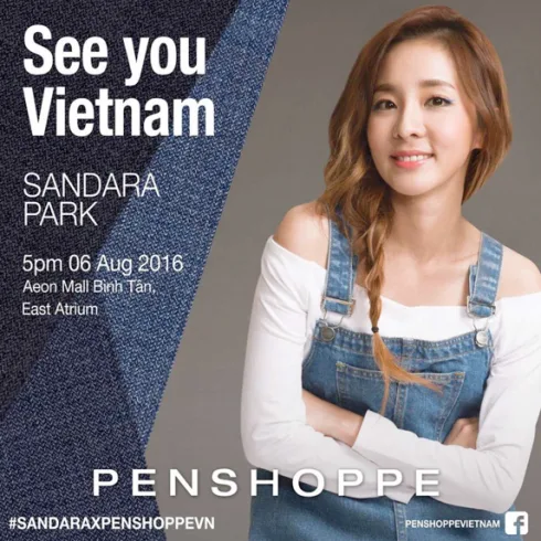 Và điều đặc biệt sắp tới đây Penshoppe lại mang đến bất ngờ lớn cho các bạn trẻ khi mời SANDARA PARK đếnViệt Nam và giao lưu cùng khách hàng của mình.