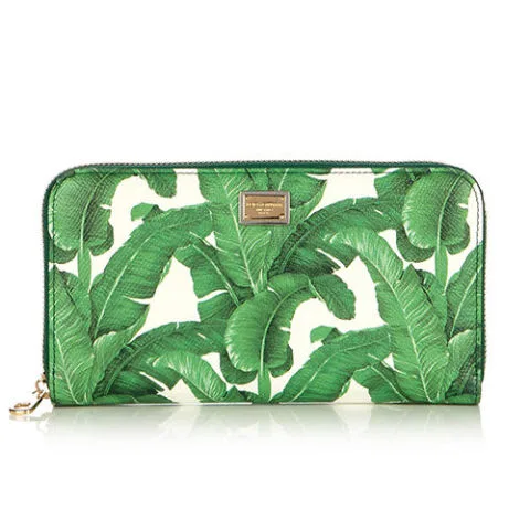 ví cầm tay nữ hàng hiệu Dolce & Gabbana Banana Leaf-Print