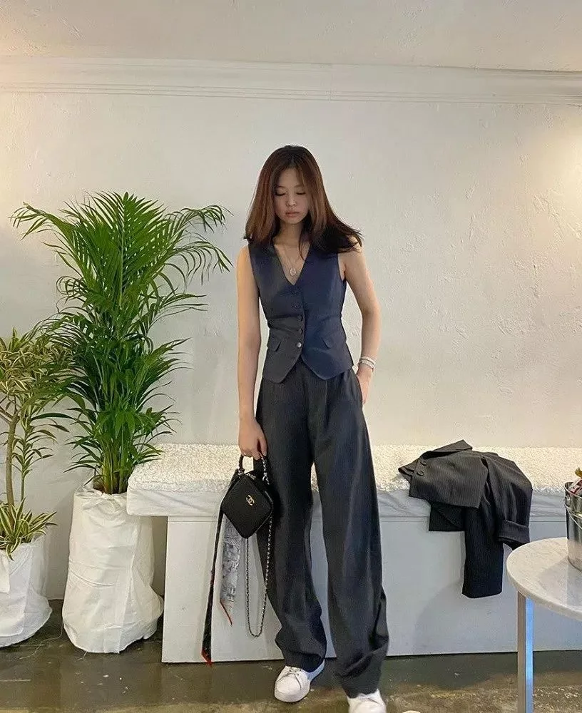 gile với quần ống rộng