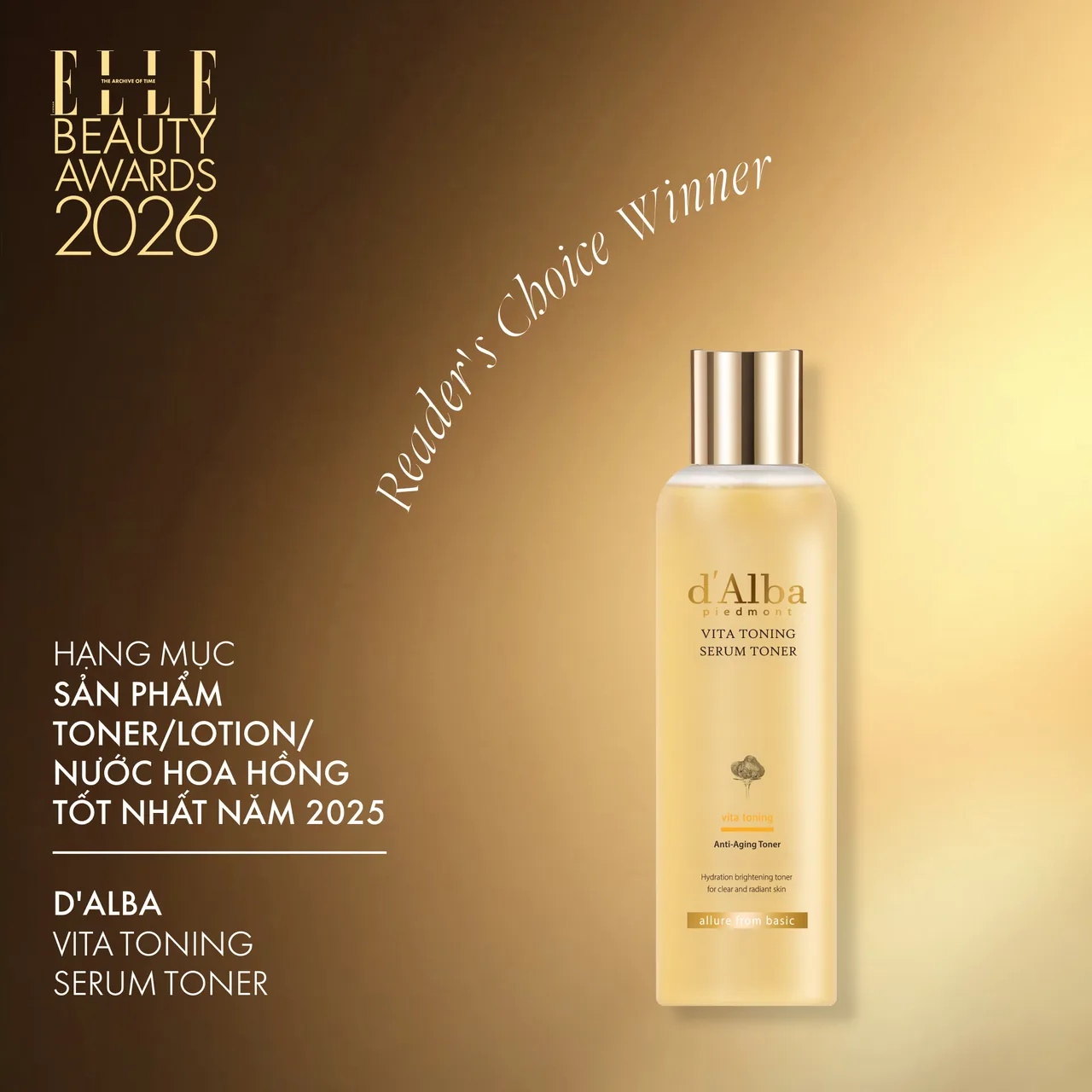 Lotion/toner: d'Alba Vita Toning Serum Toner