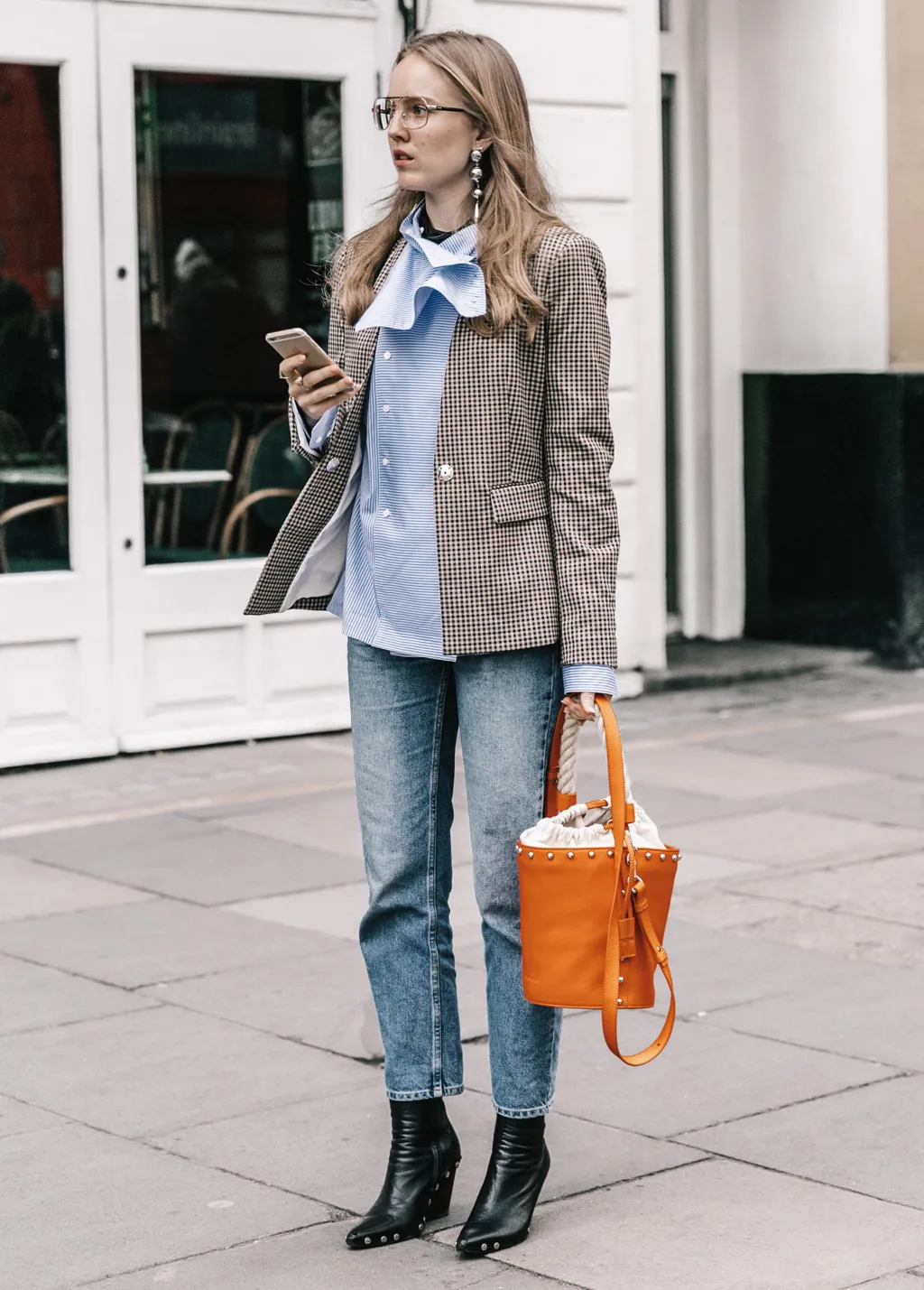 Áo khoác blazer kẻ caro 2 Áo khoác blazer kẻ caro 2