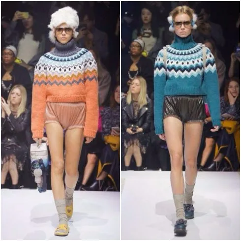 Những chiếc áo lên Fair Isle phối cùng quần shorts siêu ngắn