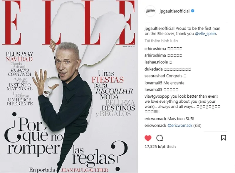 NTK kì cựu Jean Paul Gaultier xuất hiện trên bìa ELLE Tây Ban Nha tháng 12 NTK kì cựu Jean Paul Gaultier xuất hiện trên bìa ELLE Tây Ban Nha tháng 12