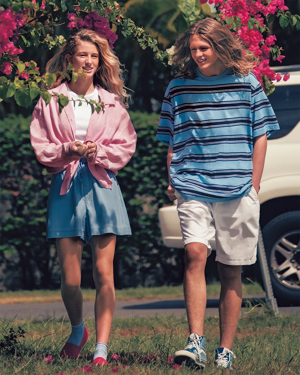 người mẫu mặc những kiểu quần shorts uniqlo mùa hè