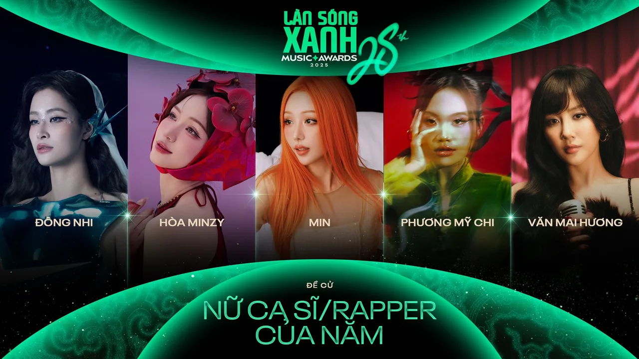 5 đề cử hạng mục Nữ ca sĩ/Rapper của năm Làn sóng xanh 2025