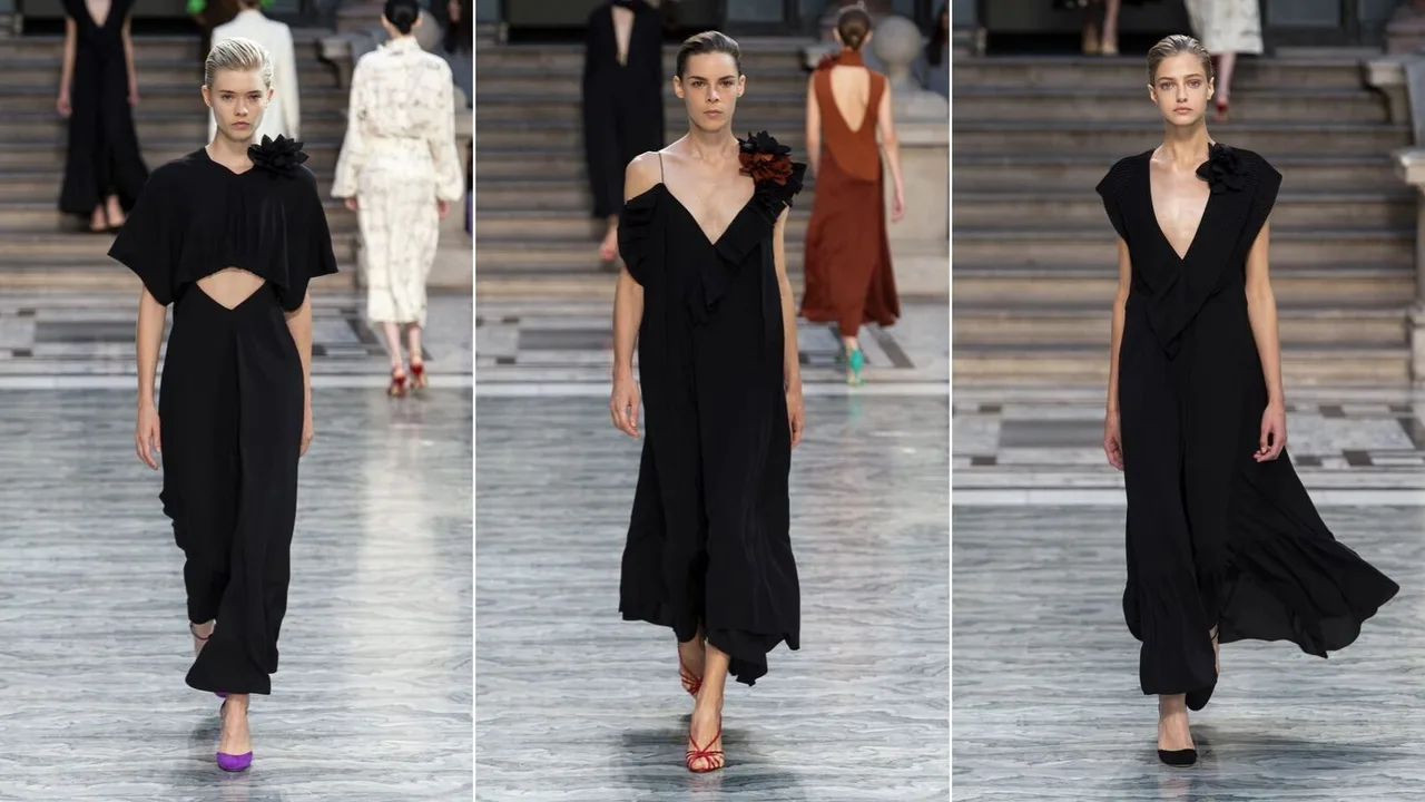 đầm đen dự tiệc victoria beckham xuân hè 2020