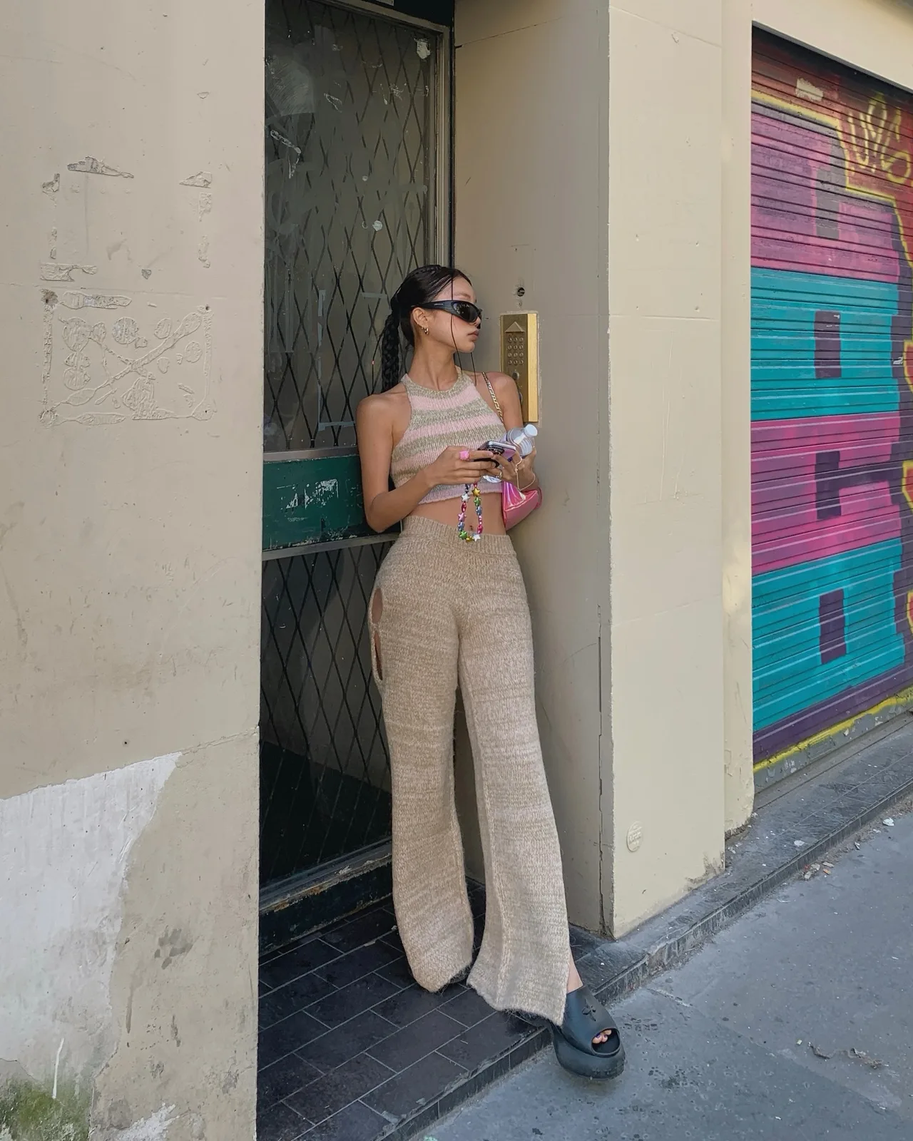 áo len crop