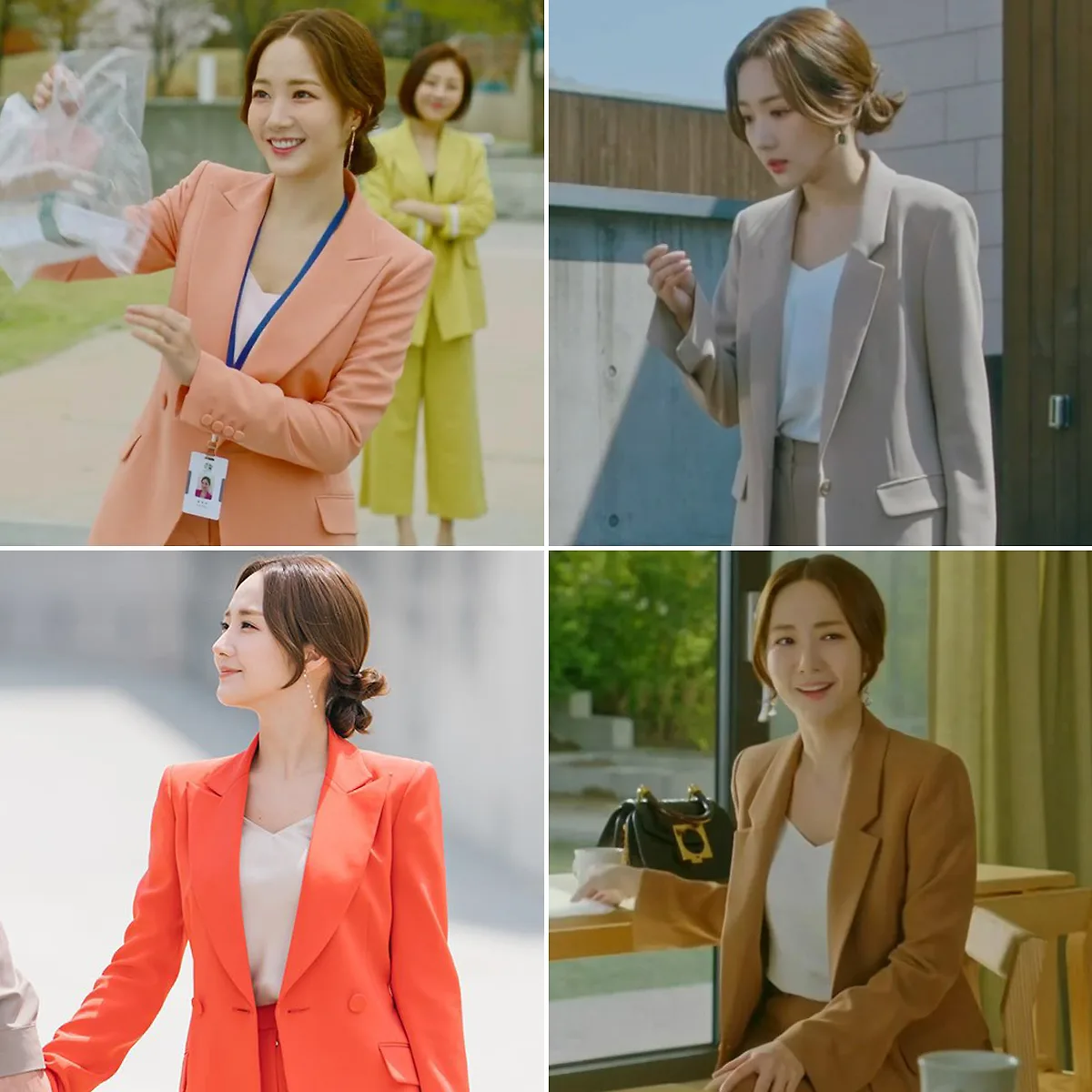 Những bộ âu phục màu sắc tươi tắn mà Park Min Young mặc trong phim Hàn Quốc Her Private Life