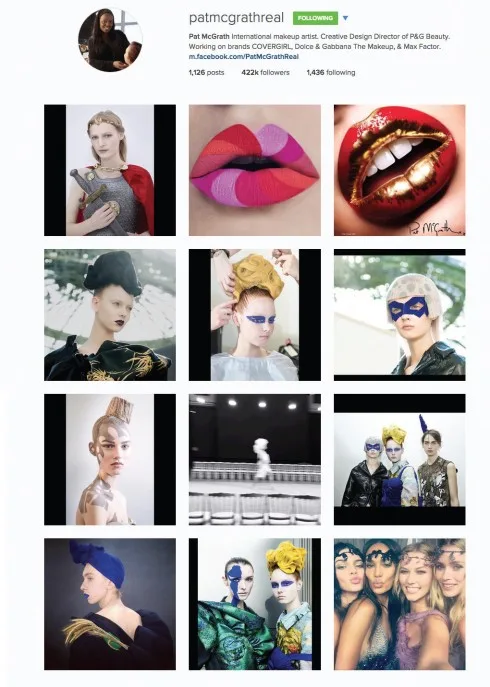 Instagram của Pat McGrath Pat McGrath instagram