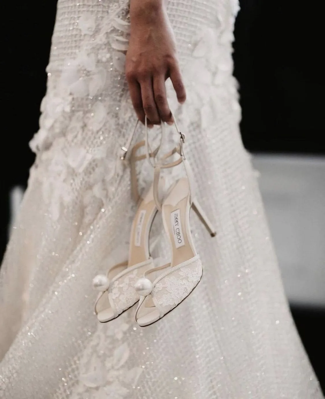 JimmyChoo Sacora 85mm Lace Bridal heels Sandals Giày cao gót JimmyChoo Sacora 85mm Lace Bridal heels Sandals