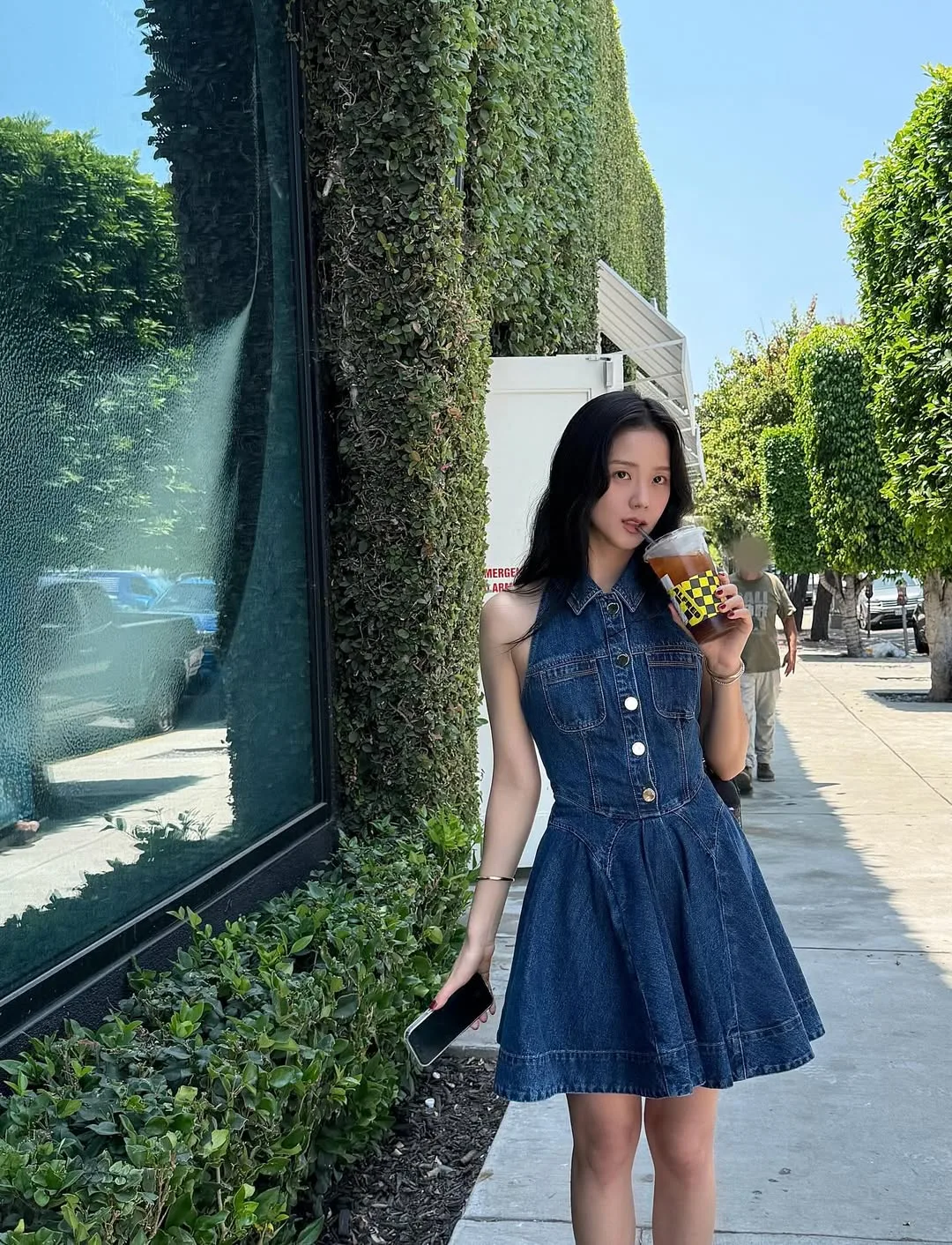 Váy denim liền thân ôm body