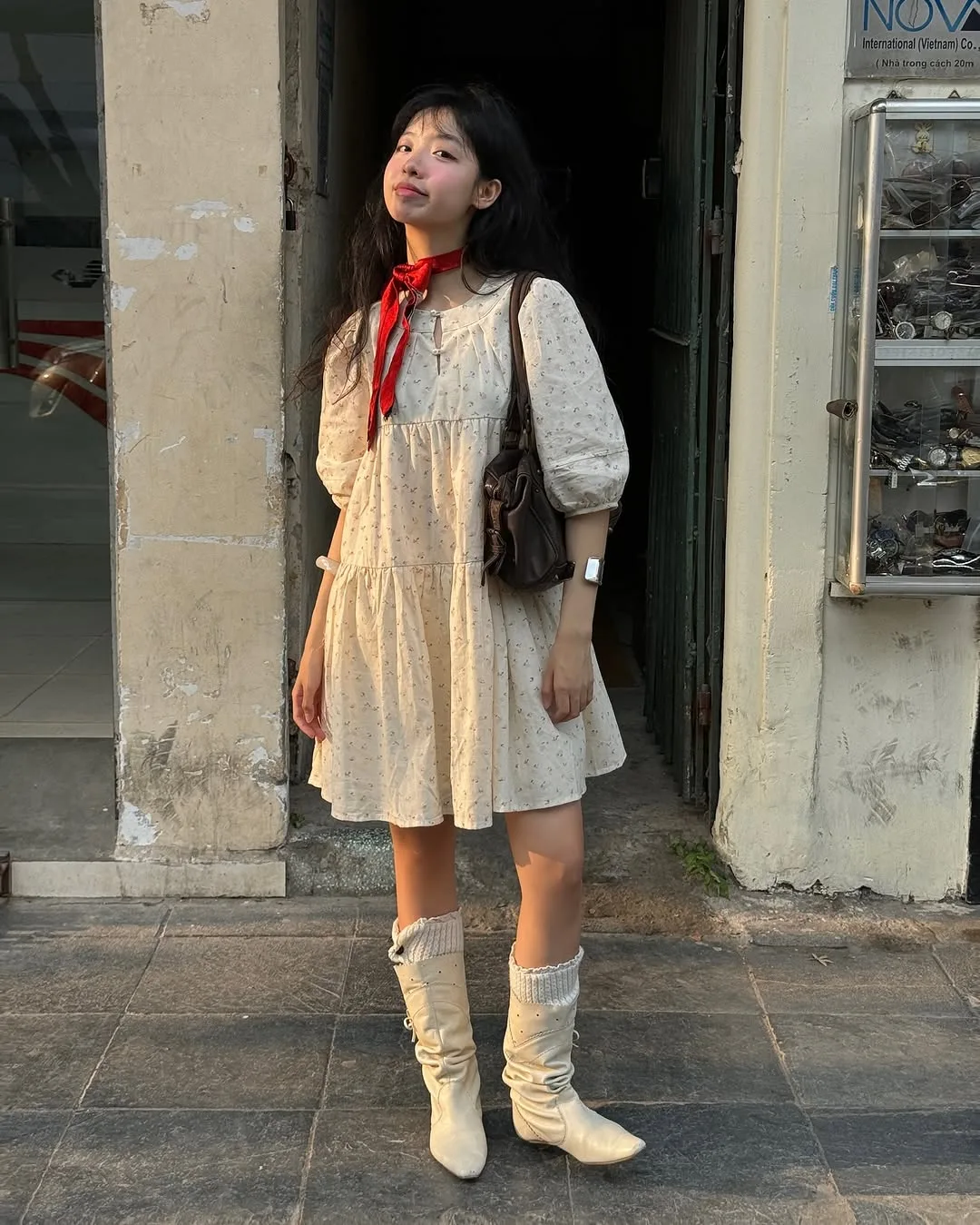 tawzue váy babydoll cổ điển