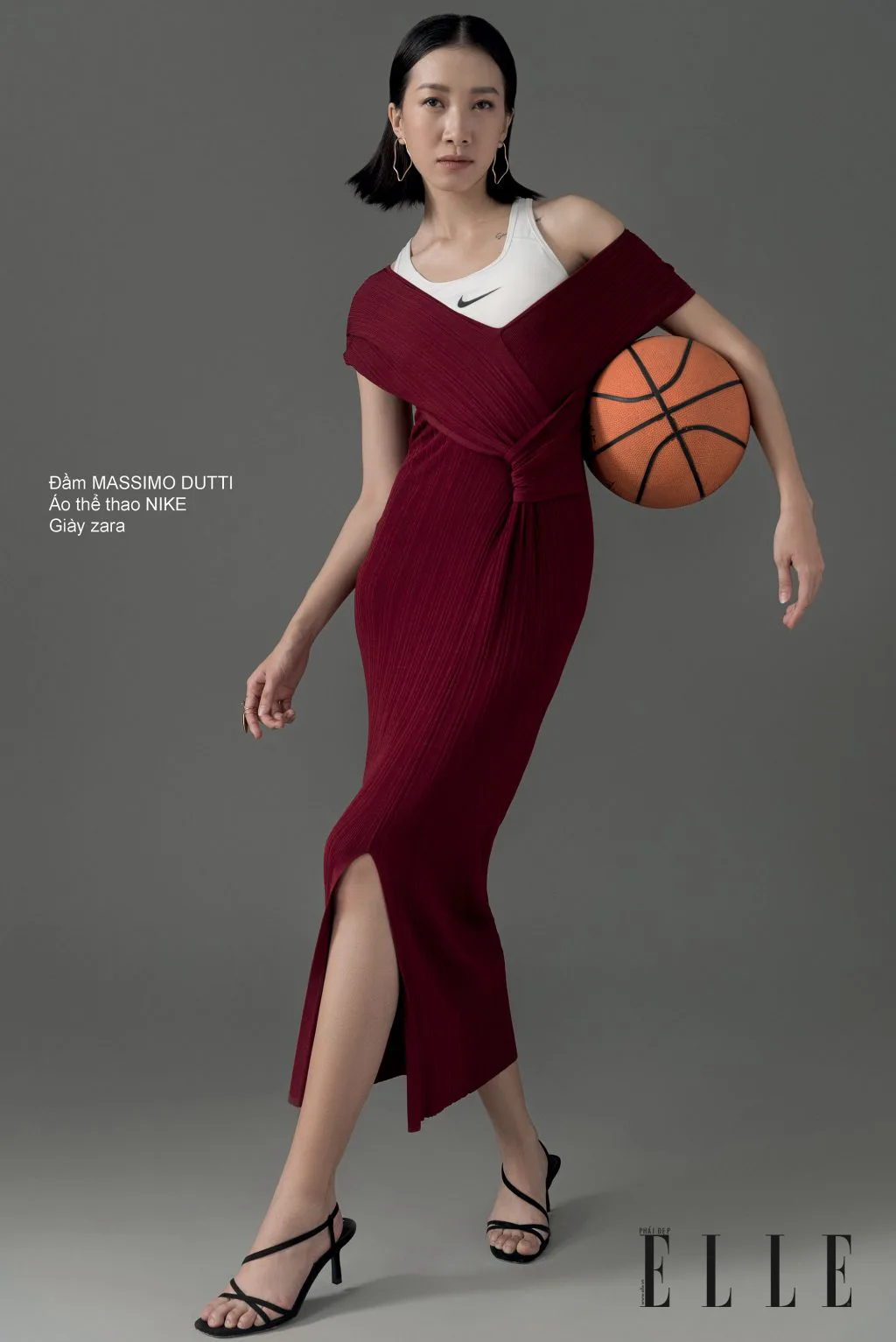 phong cách thể thao - đầm body và áo crop top thể thao