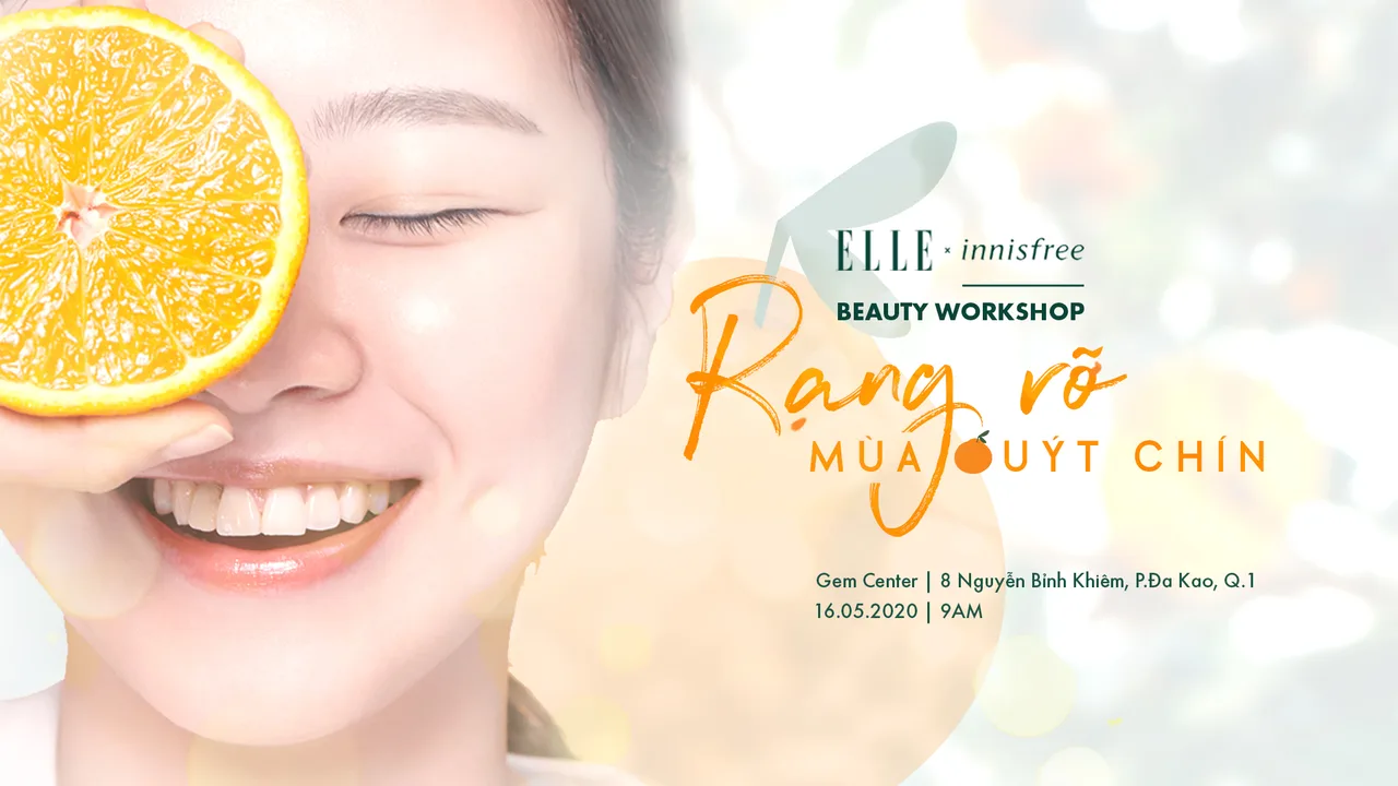 banner sự kiẹn elle x innisfree rạng rỡ mùa quýt chín
