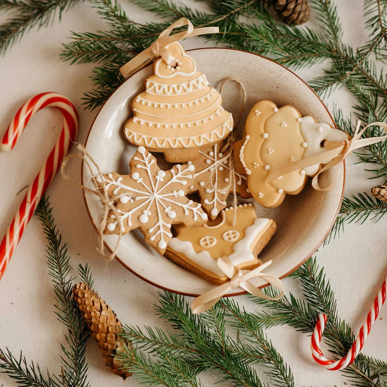 bánh quy và kẹo cây mùa noel