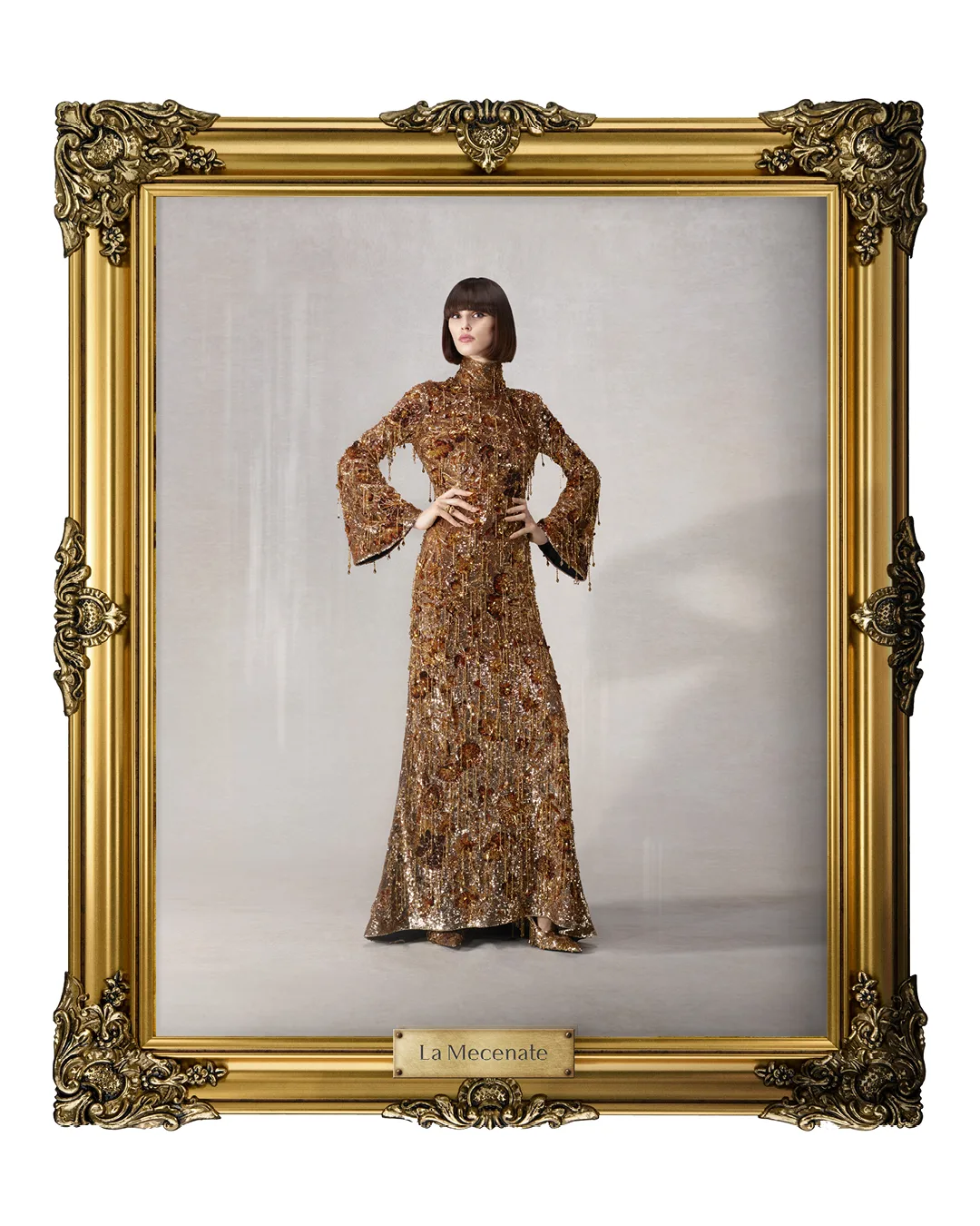 váy maxi lấp lánh bộ sưu tập Gucci La Famiglia