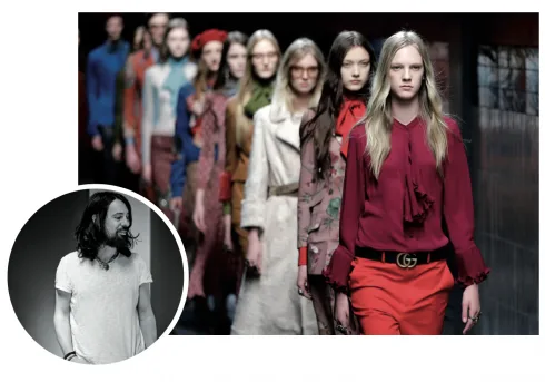 Alessandro Michele vực dậy Gucci bằng luồng gió sáng tạo hoàn toàn mới, bay bổng, nữ tính mà vẫn gợi cảm.