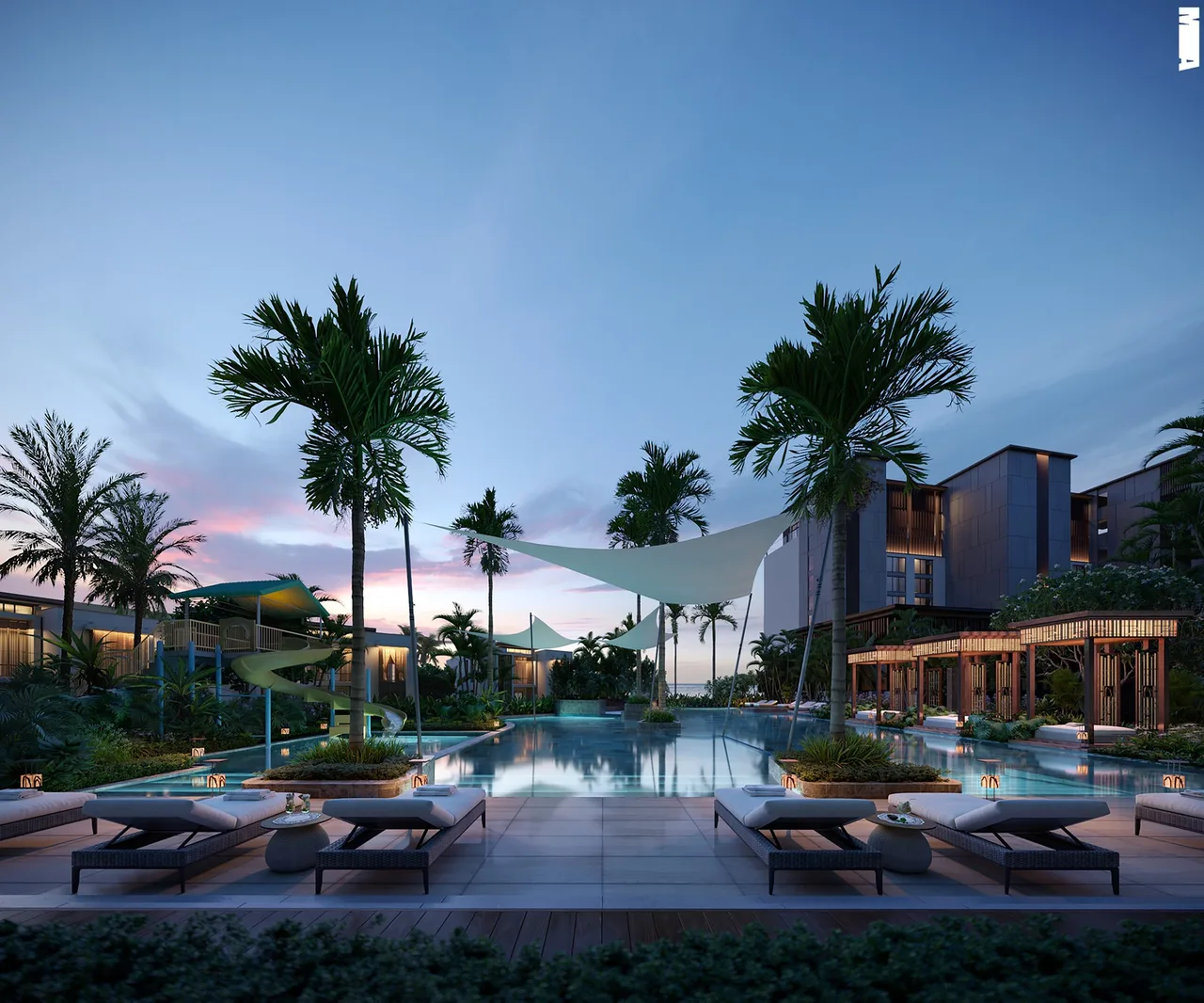 InterContinental Halong Bay Resort nổi bật với spa đặc trưng, ba hồ bơi ngoài trời, bể bơi trong nhà
