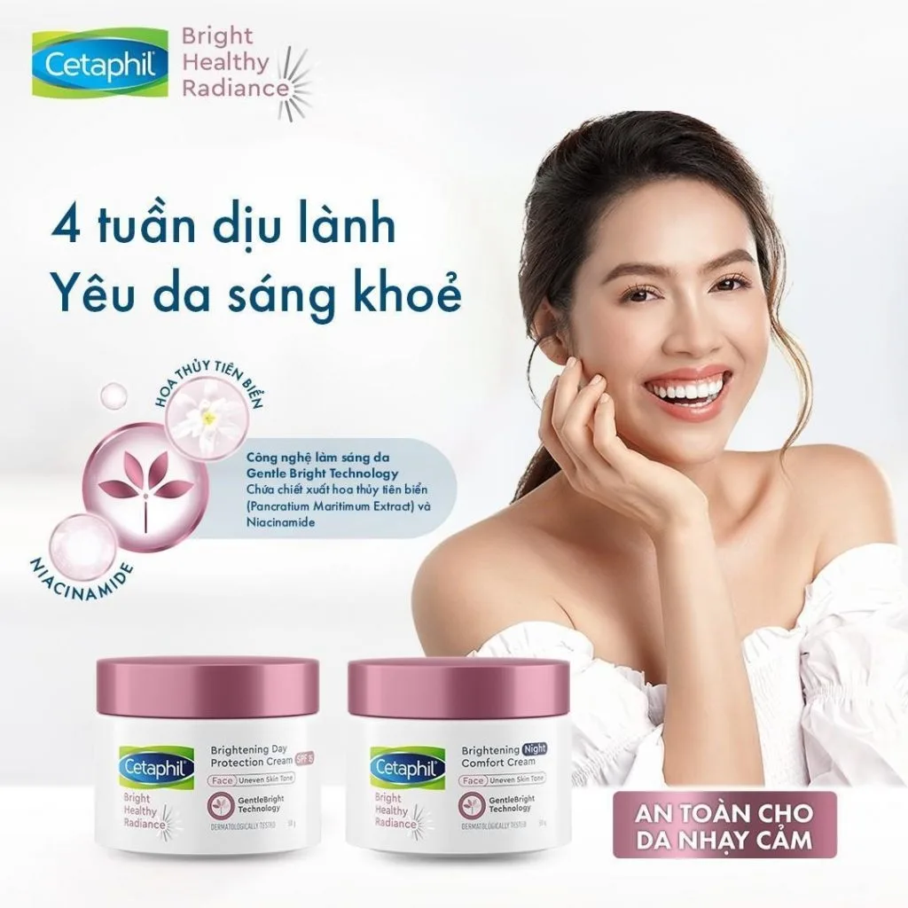 Bộ sản phẩm Cetaphil dưỡng sáng da ngày - đêm dịu lành, an toàn cho da nhạy cảm Bộ sản phẩm Cetaphil dưỡng sáng da ngày - đêm dịu lành, an toàn cho da nhạy cảm
