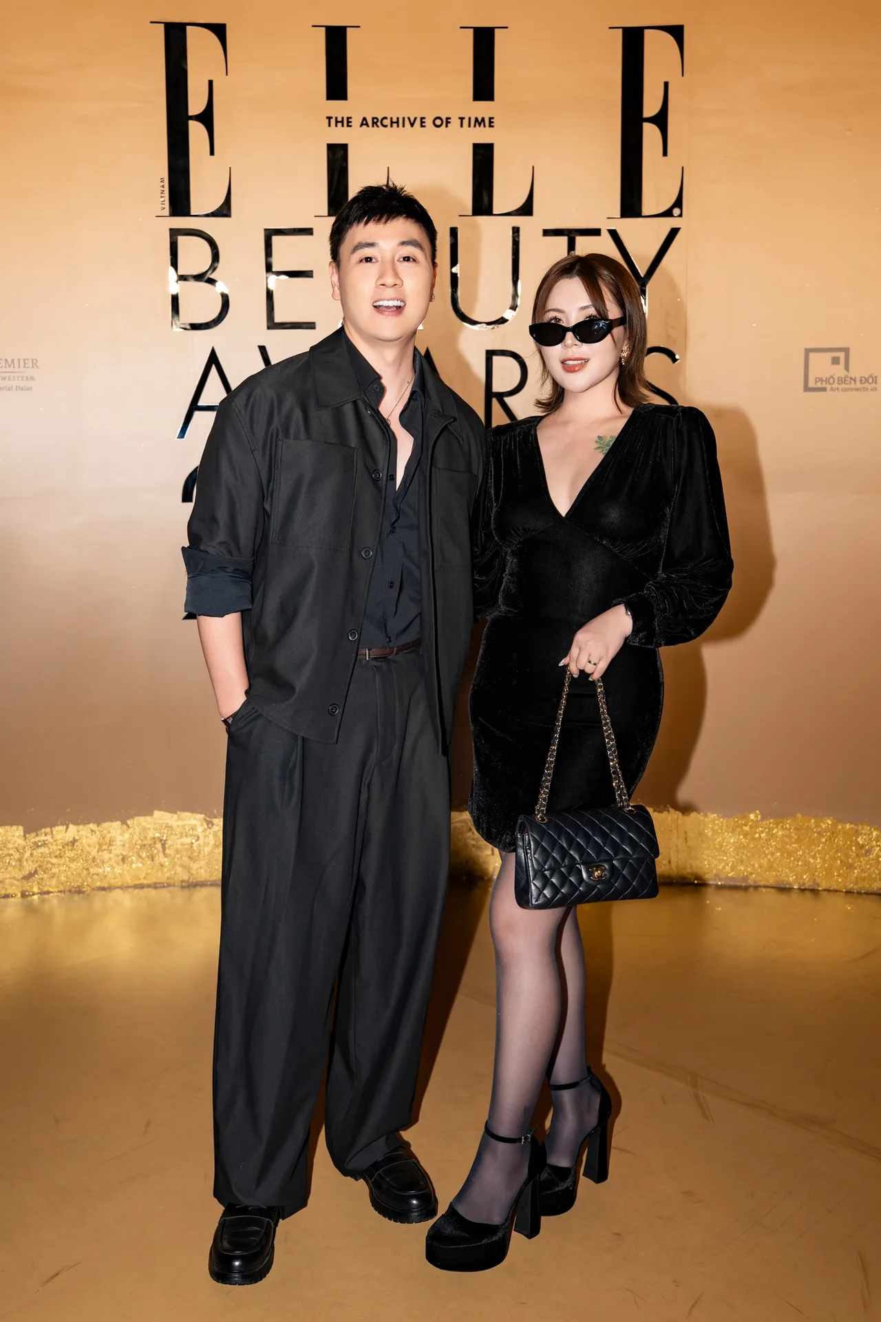 Kiên Hoàng và Heo Mi Nhon  tại sự kiện ELLE Beauty Awards 2026