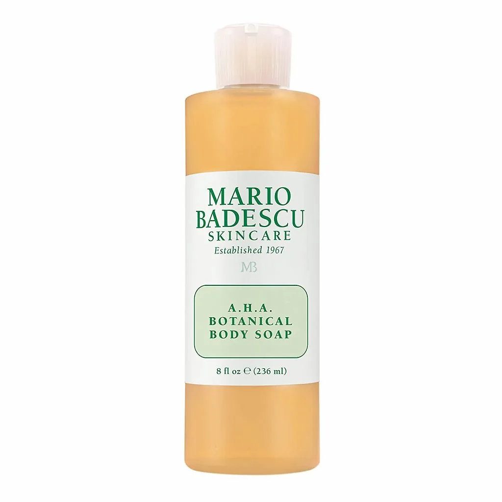 Sữa tắm có chứa AHA rất tốt cho việc điều trị mụn lưng Gel tắm có chứa AHA như Mario Badescu AHA Botanical Body Soap giúp điều trị mụn lưng hiệu quả