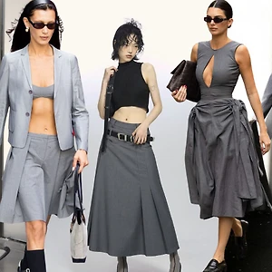 Chân váy xám len lỏi đưa phong cách “preppy” trở lại