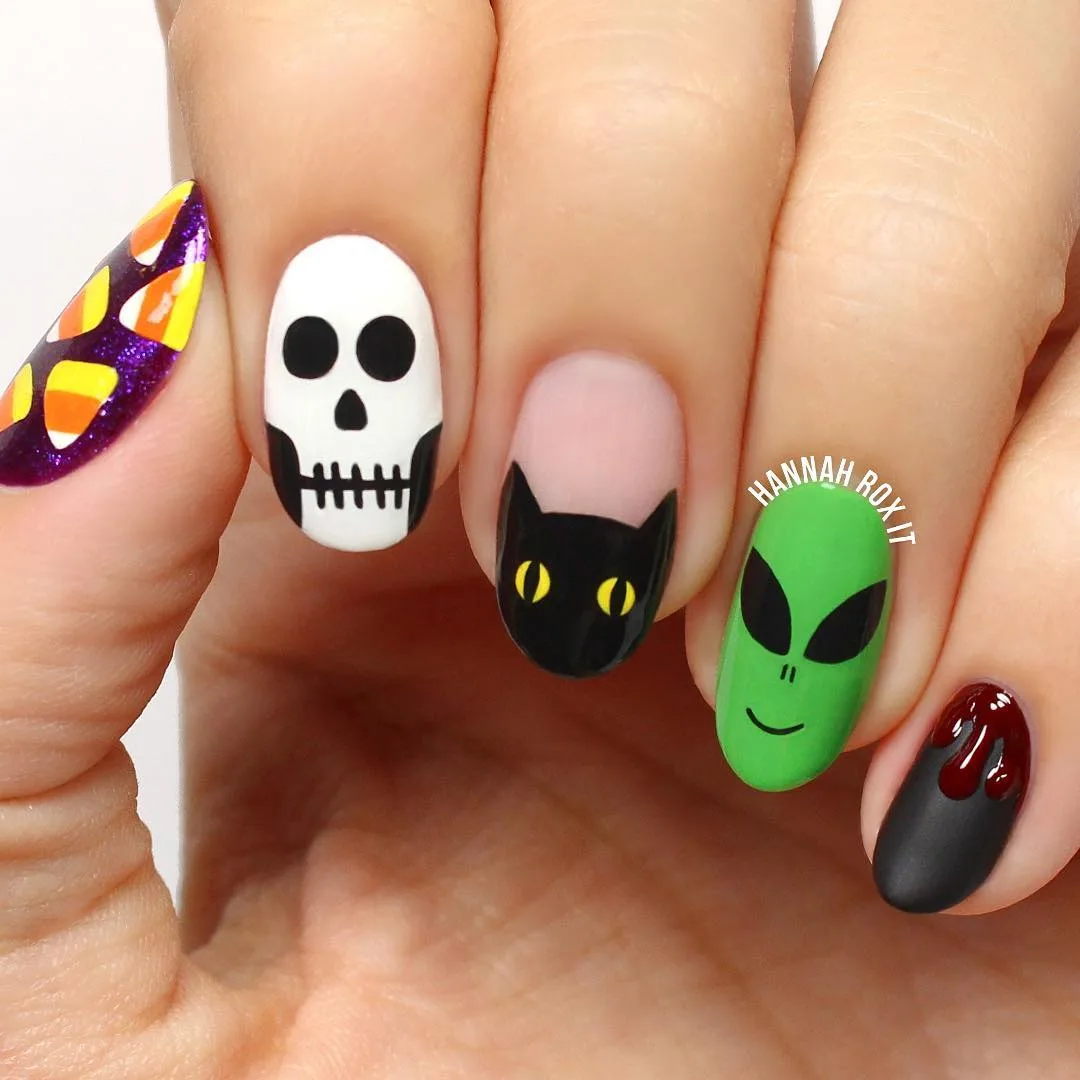 móng tay mùa Halloween