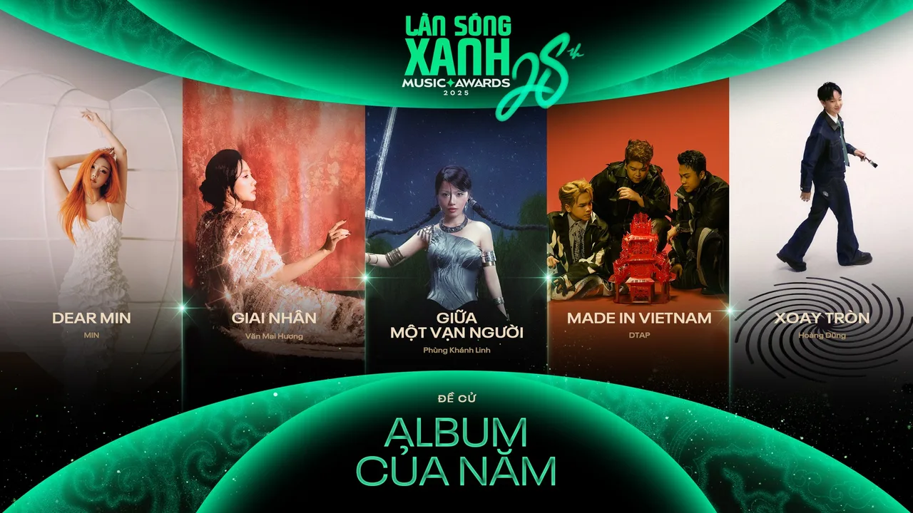 5 đề cử hạng mục Album của năm làn sóng xanh 2025