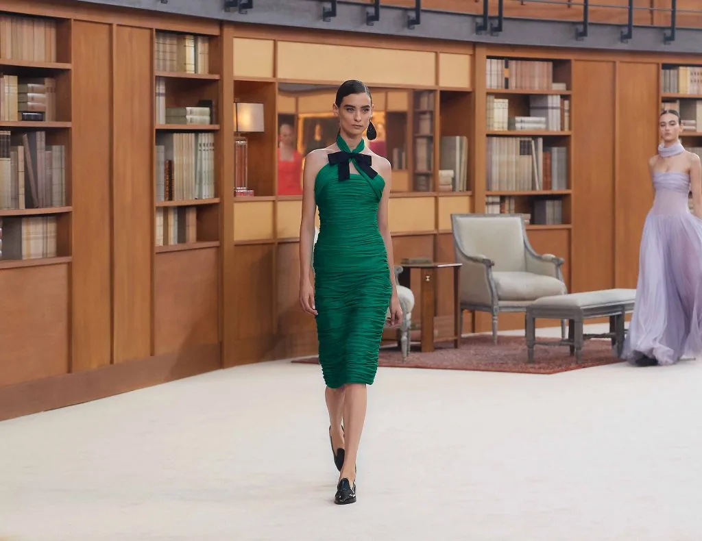 đầm dự tiệc màu xanh lá chanel haute couture 2019