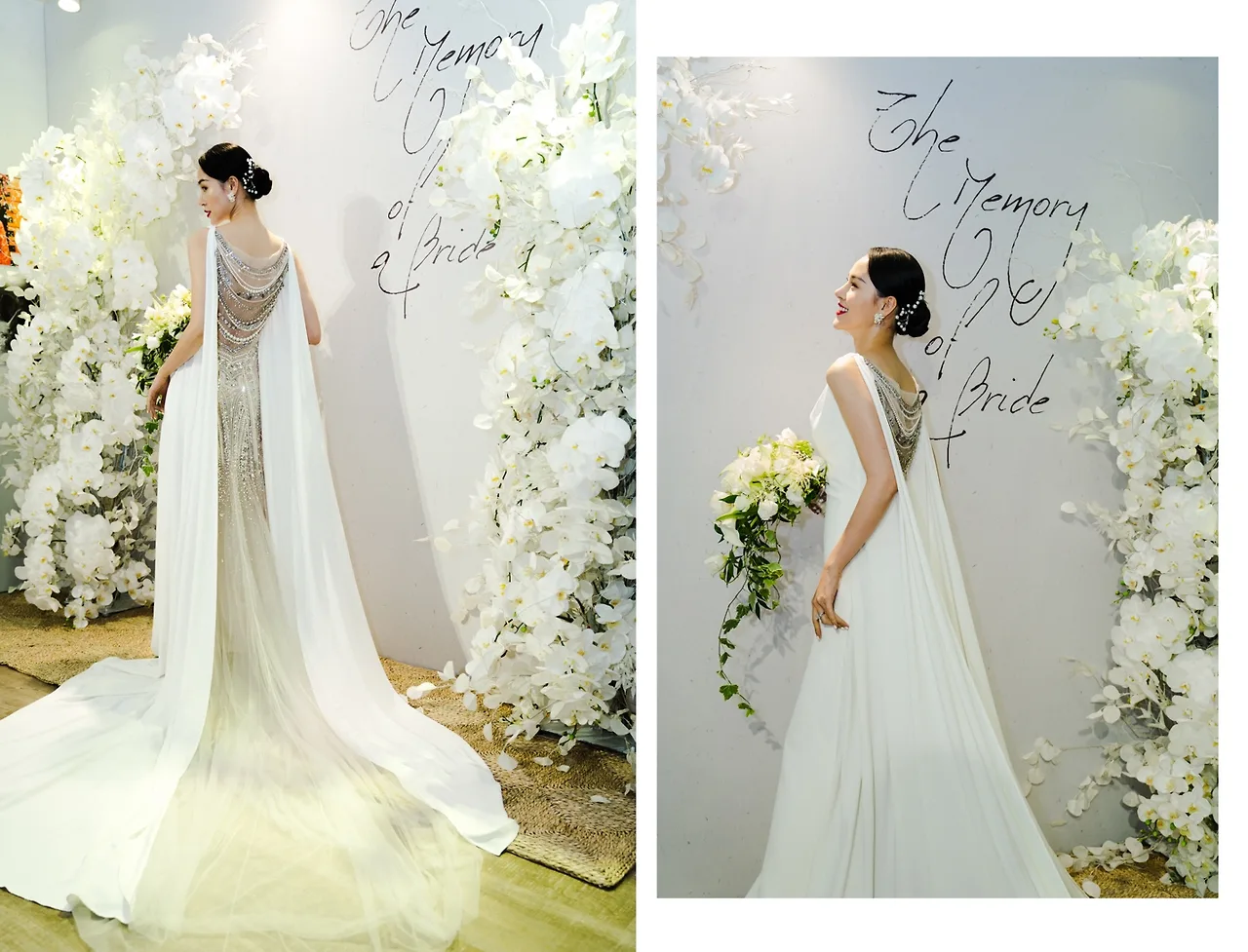 Chiếc váy cưới của người mẫu Lan Khuê, một thiết kế của Hacchic Haute Couture cũng được giới thiệu trong sự kiện.