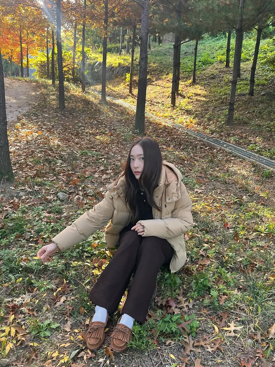 krystal mặc áo giữ nhiệt mùa đông