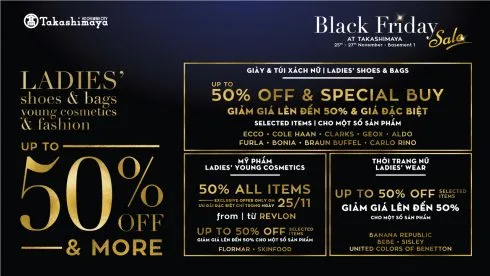 Các chương trình ưu đãi tại Lầu 1 – TTTM Takashimaya