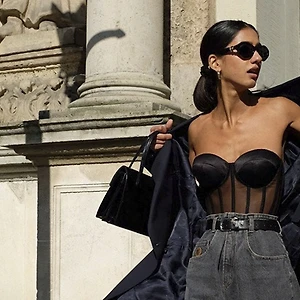 áo corset phối quần jeans