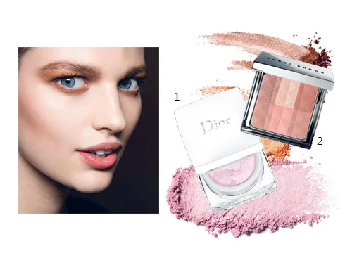 1.Phấn phủ Dior 2.Phấn phủ và highlight Bobbi Brown
